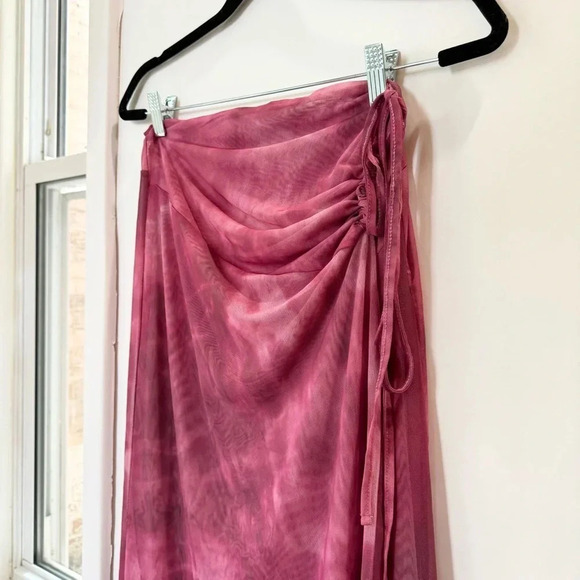 NWT Free People Supernova Set Two Piece Skirt Crop Top Long Sleeve Pink - Picture 7 of 15